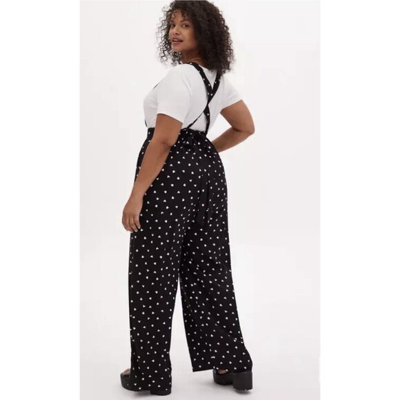 Torrid Disney Mickey Mouse & Minnie Mouse Polka Dot Black Overall Women Size 2 - Picture 2 of 8